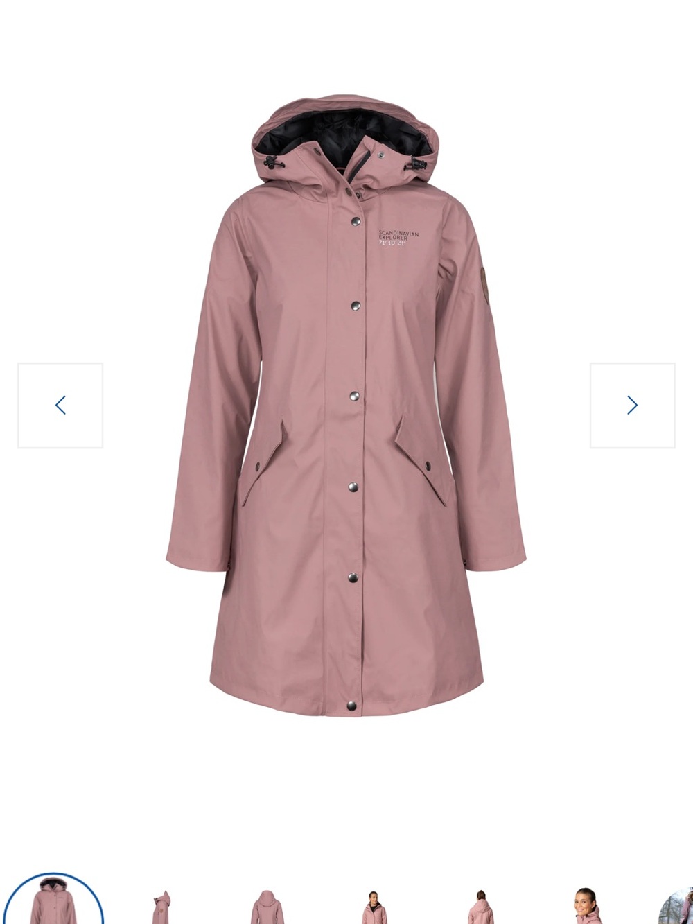 Scandinavian North Hooded Raincoat - Dusty Rose